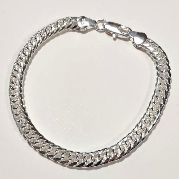 Genuine S925 Sterling Silver Bracelet Thick Chain Link Christmas Birthday Gift